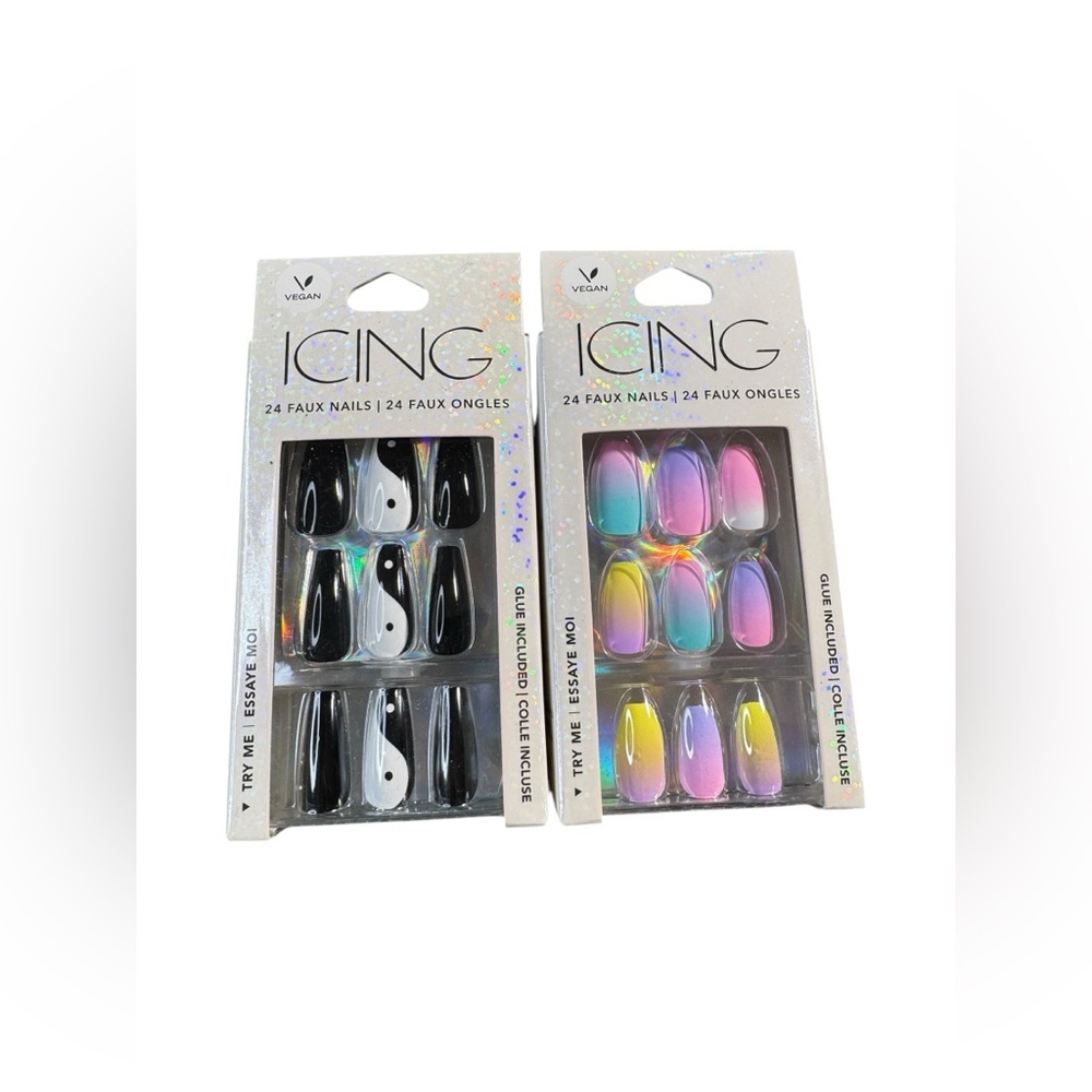 Icing Brand Press on nails with glue (24 pack kit)